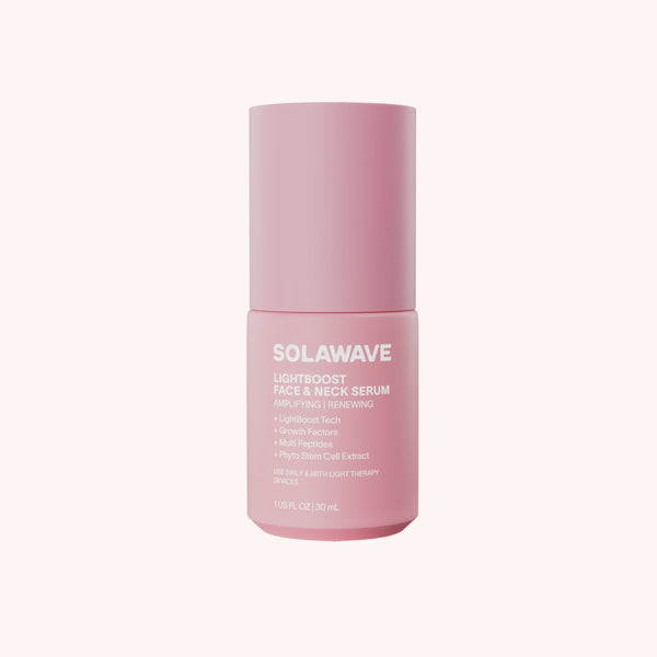 Solawave LightBoost face and neck serum bottle