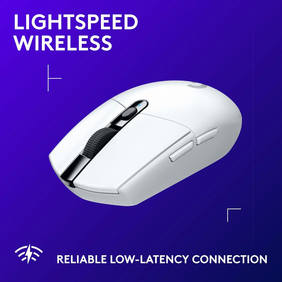 Logitech G305 LIGHTSPEED Wireless Gaming Mouse – HERO 12,000 DPI Sensor, 6 Programmable Buttons, 250-Hour Battery Life, White