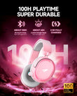 Pink Wireless Gaming Headset with Retractable ENC Microphone