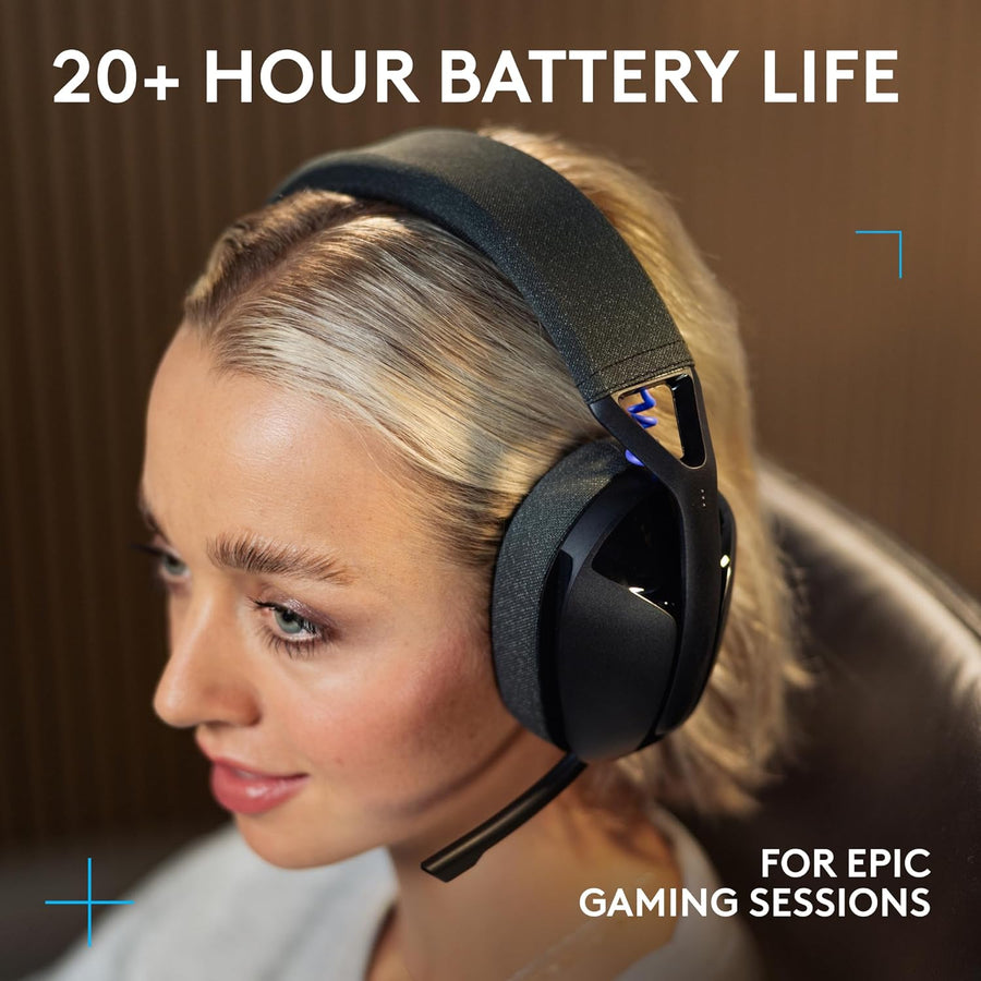 Logitech G321 LIGHTSPEED Wireless Bluetooth Gaming Headset with Flip-to-Mute Mic, 20+ Hour Battery, Black