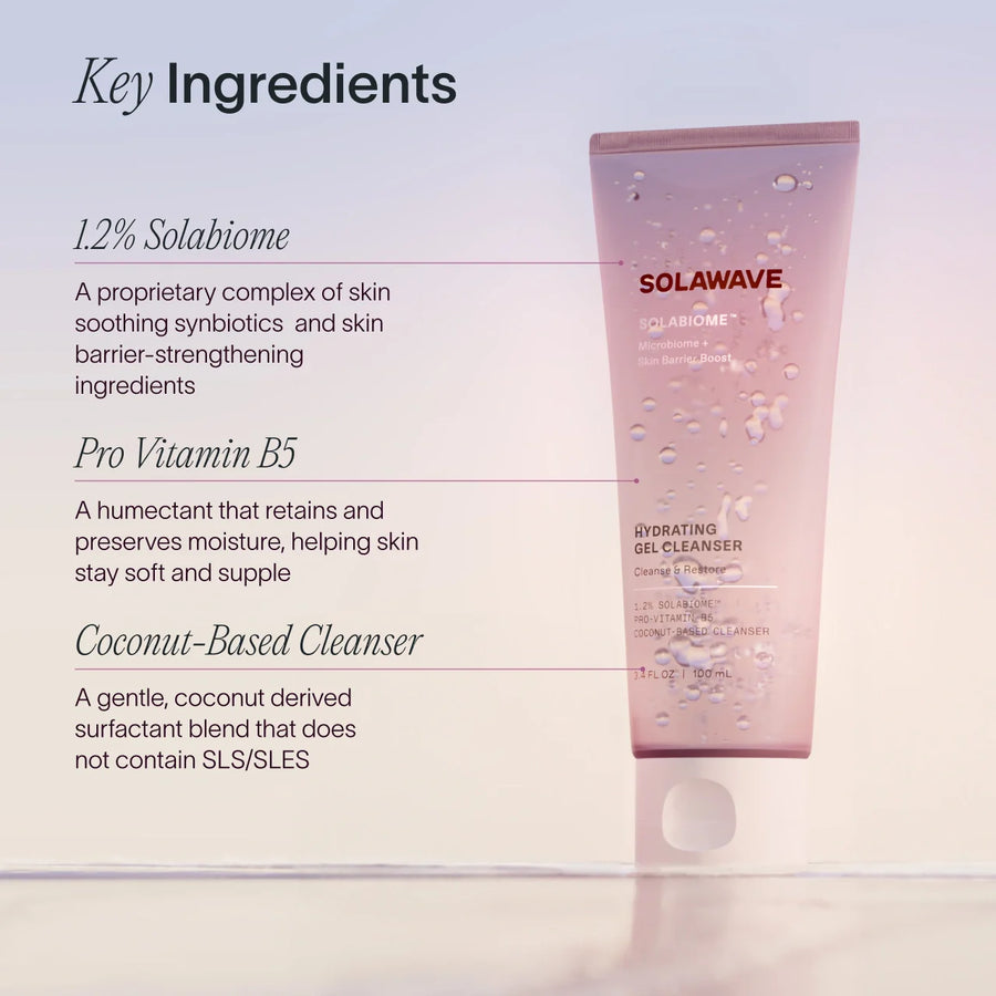 Solawave hydrating gel cleanser key ingredients