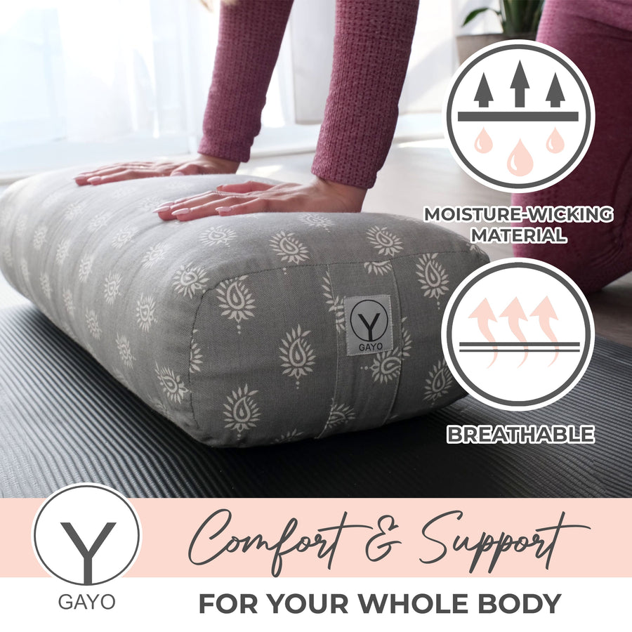 Organic cotton bolster for restorative yoga