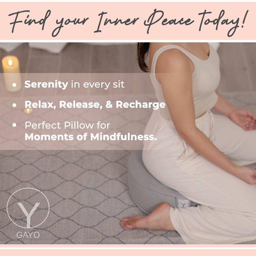 Buckwheat meditation pillow with removable cover