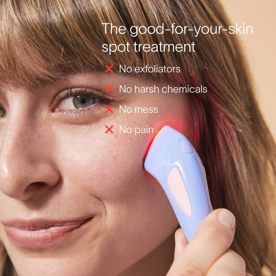 Solawave Bye Acne spot treatment applied to skin