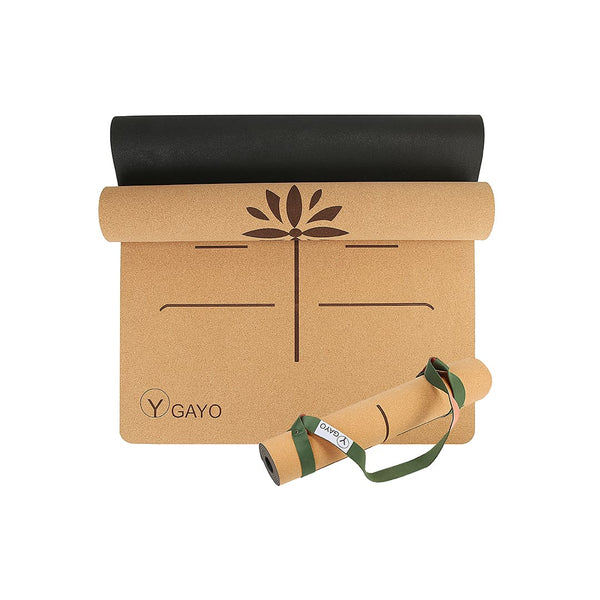 Eco-friendly cork yoga mat with non-slip surface