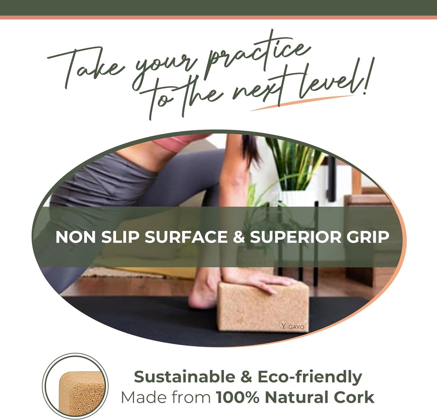 Eco-friendly natural cork yoga blocks