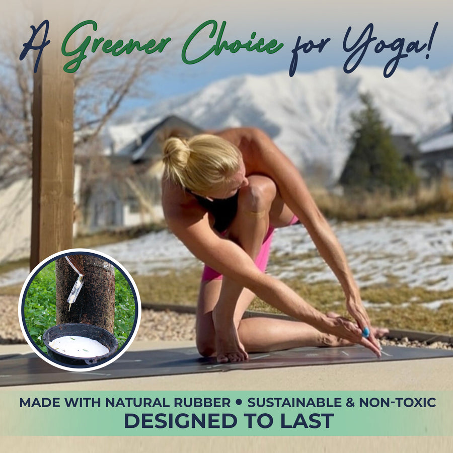 Eco Balance yoga mat sustainability infographic