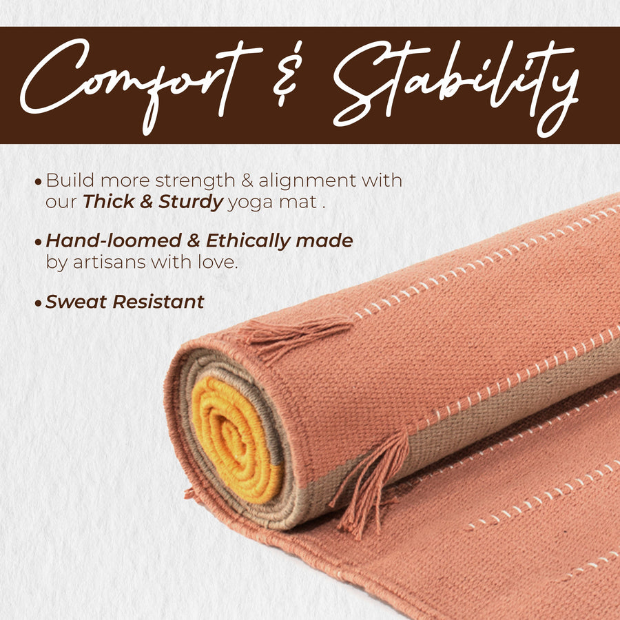 Durable organic cotton yoga mat