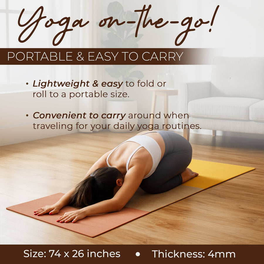 Organic cotton yoga mat with easy-carry design