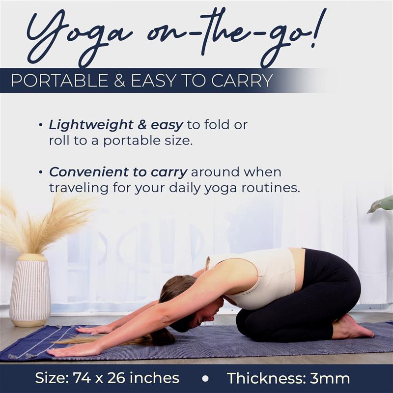 Lightweight cotton yoga mat that is easy to carry