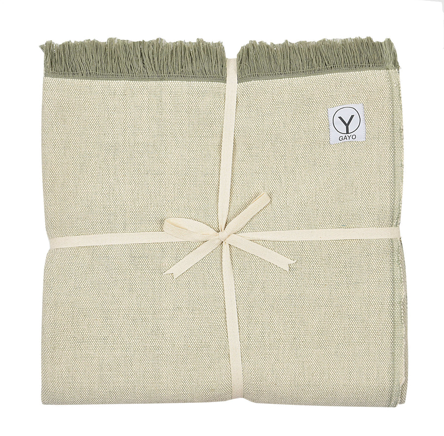 Handwoven organic cotton yoga blanket