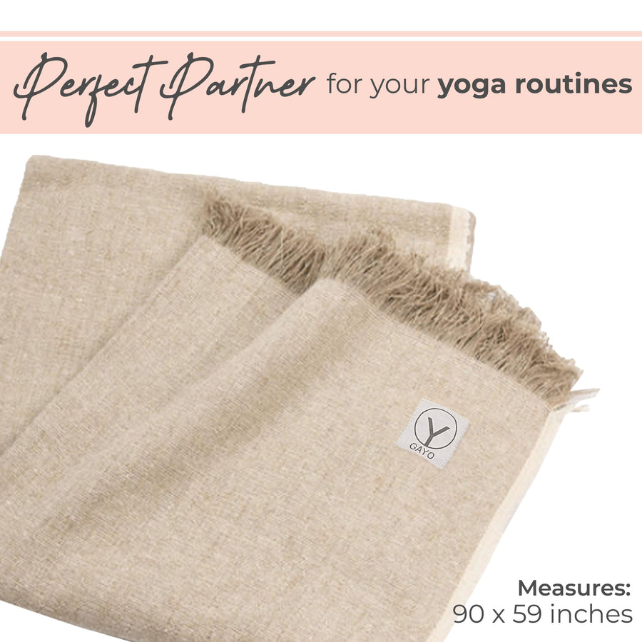 Large hemp and cotton throw and yoga blanket
