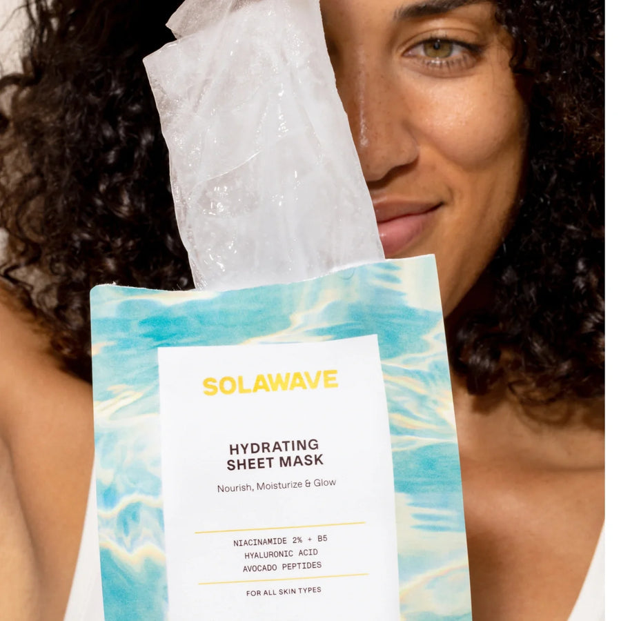 Solawave hydrating sheet mask application