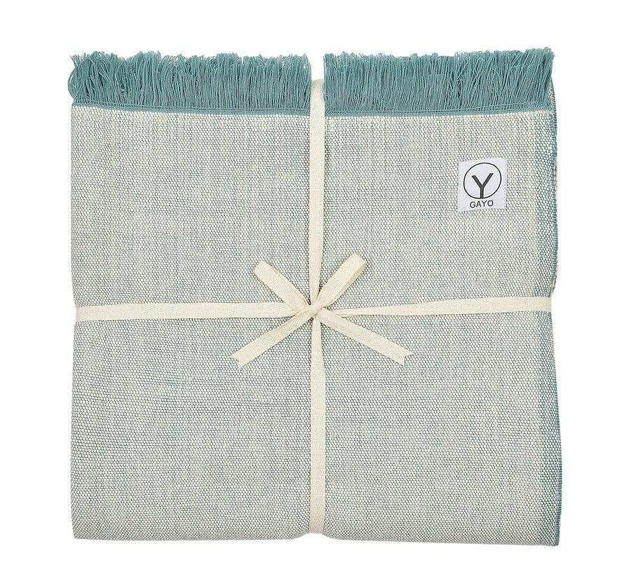 Woven Mexican-style organic cotton yoga blanket