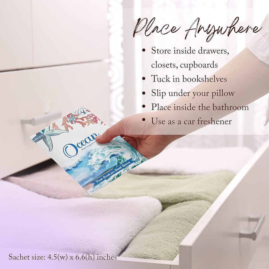 Ocean Breeze scented sachet with fresh marine fragrance