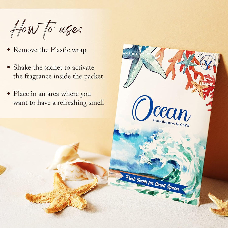Ocean Breeze scented sachets freshening a closet