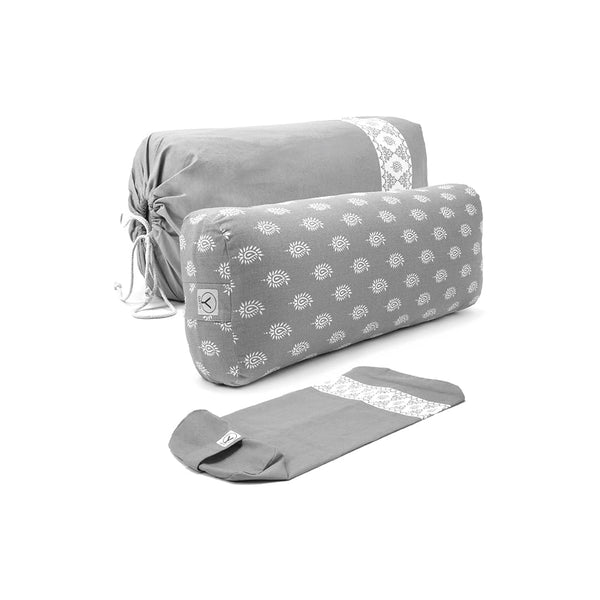 Organic cotton yoga bolster set with carry bag