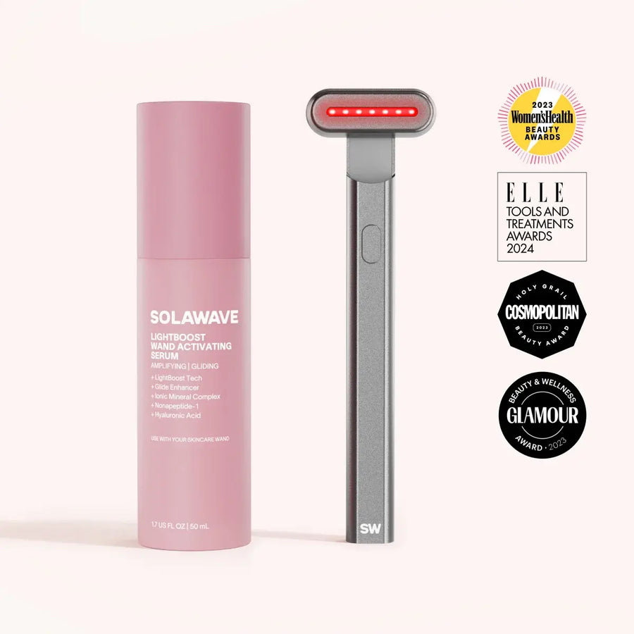 Solawave 4-in-1 skincare wand kit in charcoal
