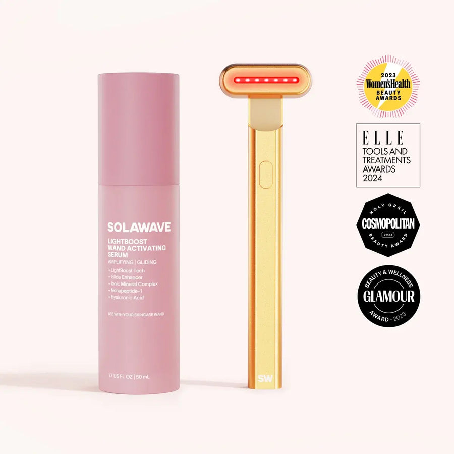 Solawave 4-in-1 skincare wand kit in gold