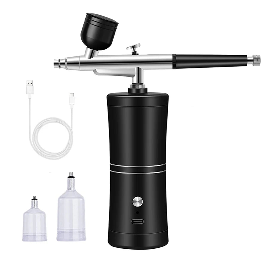 Portable Cordless Airbrush Kit with Compressor – Makeup, Nail Art, Cake & Model Painting