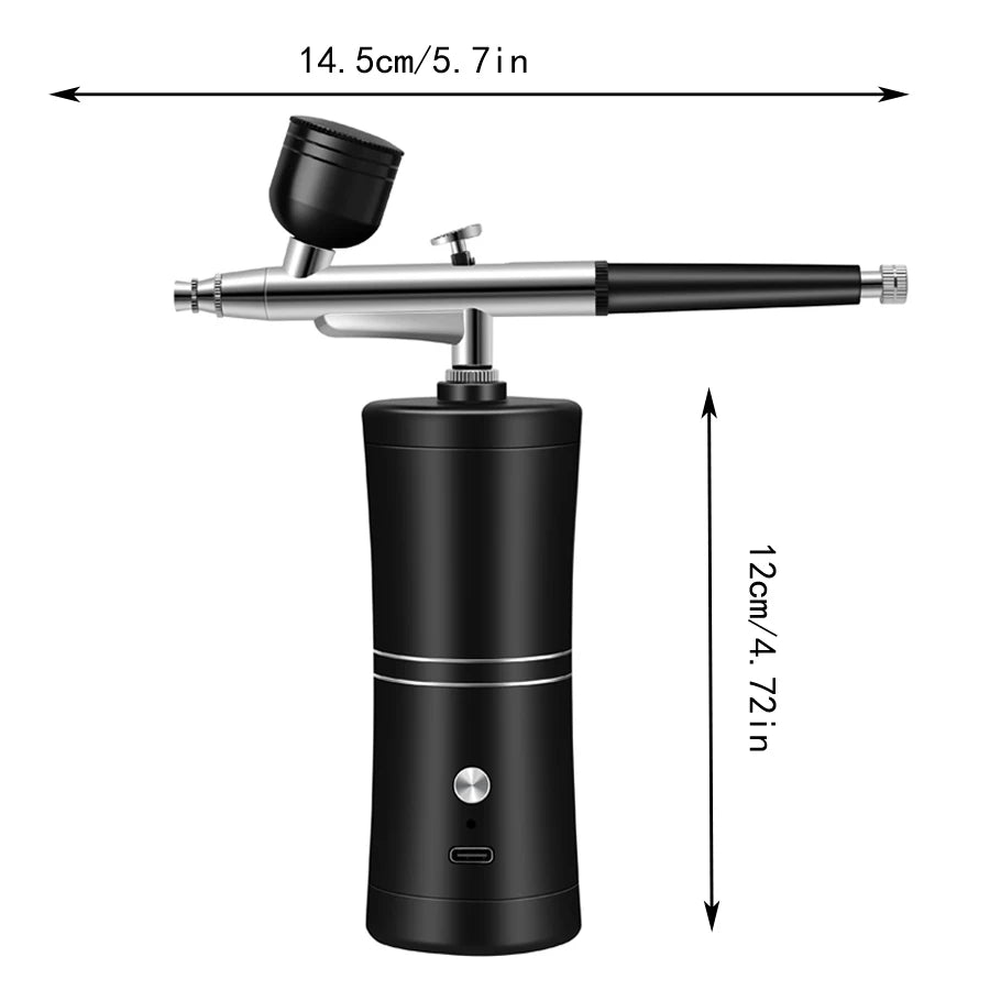 Portable Cordless Airbrush Kit with Compressor – Makeup, Nail Art, Cake & Model Painting