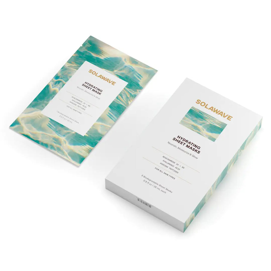 Solawave hydrating sheet mask for use with red light therapy