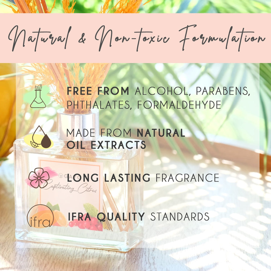 Spring Blossom reed diffuser displayed on a home shelf