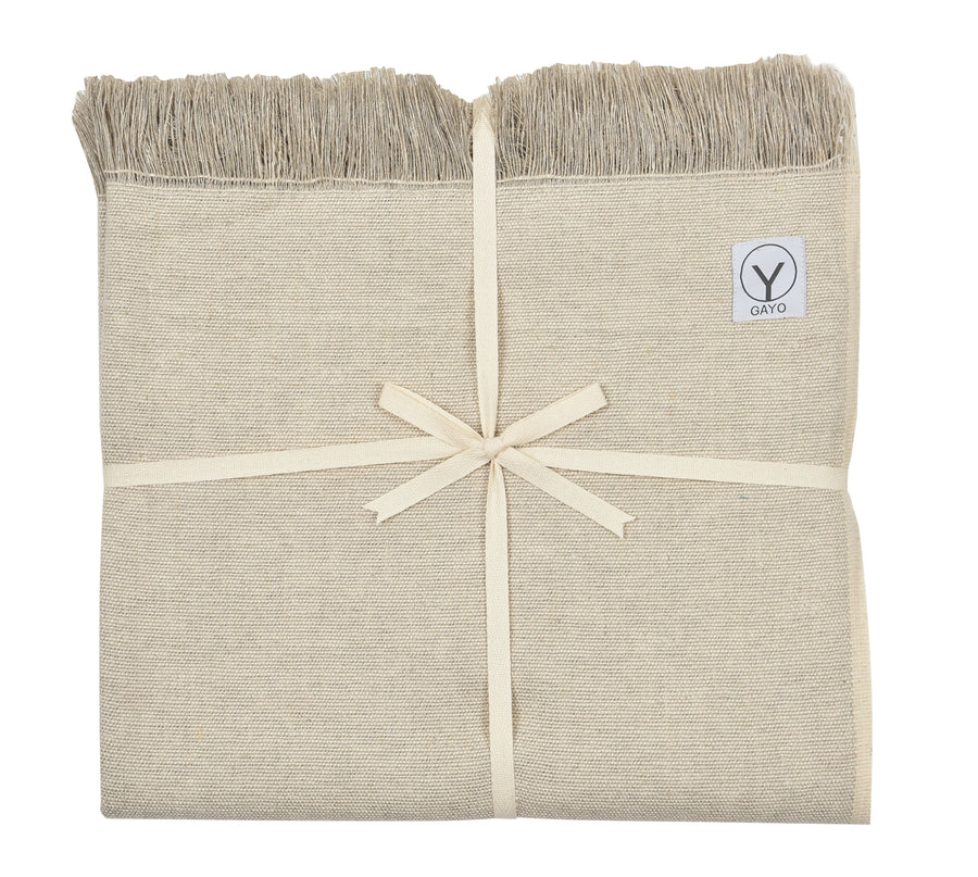 Warm handwoven hemp yoga blanket