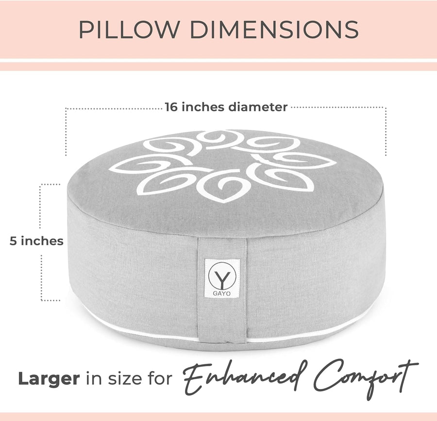 Round zafu meditation cushion for comfortable sitting
