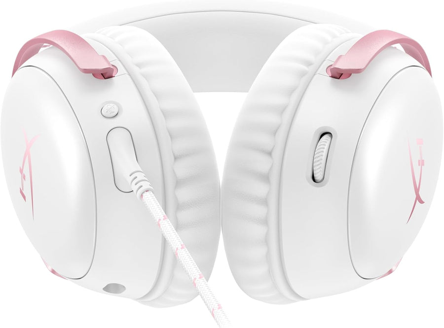 HyperX Cloud III wired gaming headset in pink, product photo