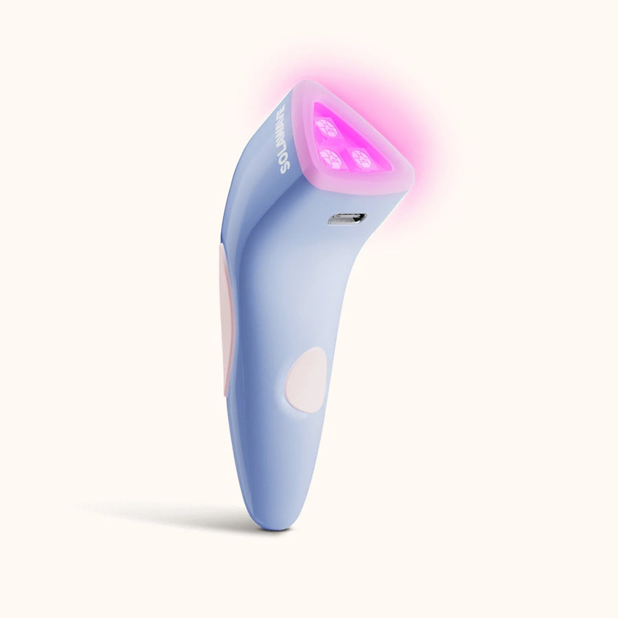 Solawave Bye Acne blue and red light spot treatment in periwinkle