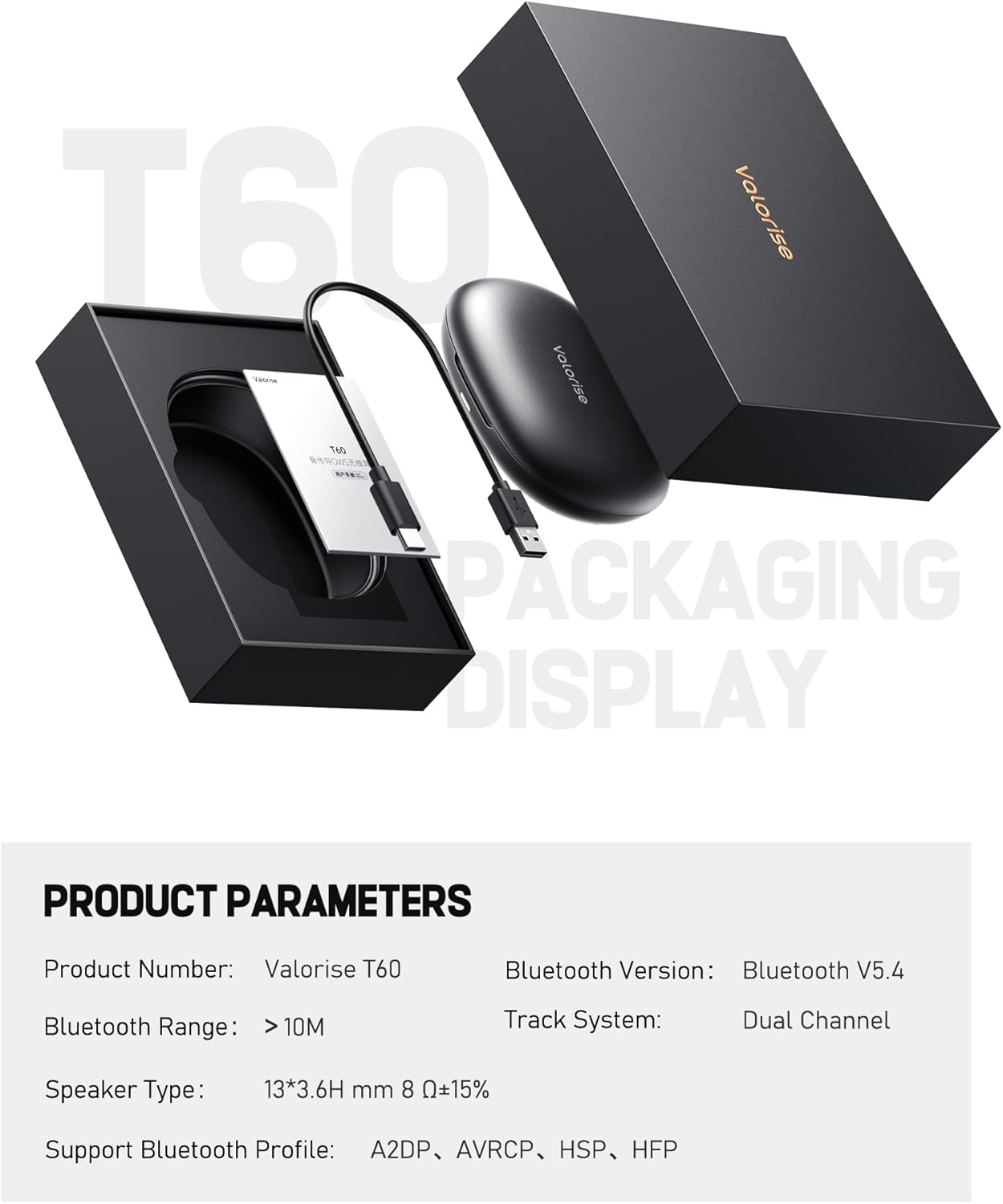 Valorise T60 Wireless Bone Conduction Headphones, OWS Open Ear Earbuds with Earhooks, Bluetooth 5.4, Lightweight & Sturdy, 25Hrs Playtime, IPX6 Waterproof, for Cycling Yoga Gym Workouts