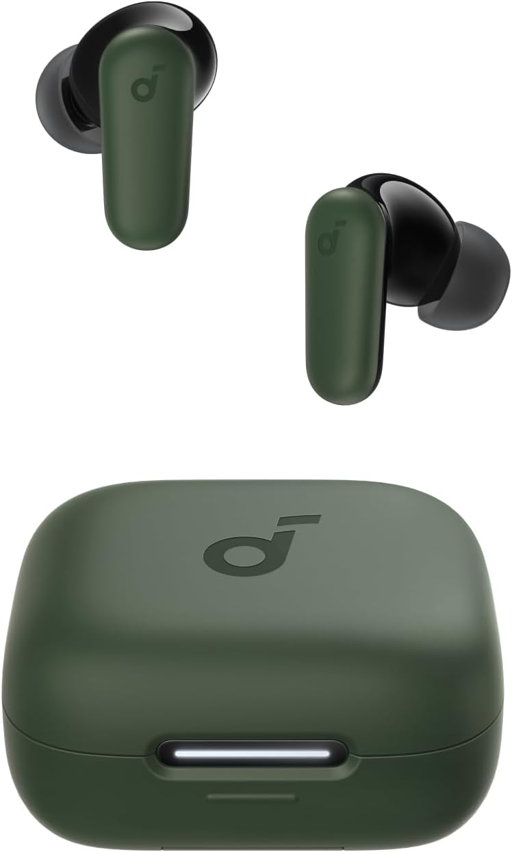 Soundcore P30i by Anker Noise Cancelling Earbuds, Strong and Smart Noise Cancelling, Powerful Bass, 45H Playtime, 2-in-1 Case and Phone Stand, IP54, Wireless Earbuds, Bluetooth 5.4 (Green